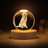 Lámpara de cristal personalizada con grabado láser 3D, iluminada