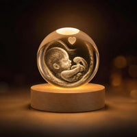 Esfera de cristal con una ecografía de bebé grabada en 3D, regalo para futuros papás